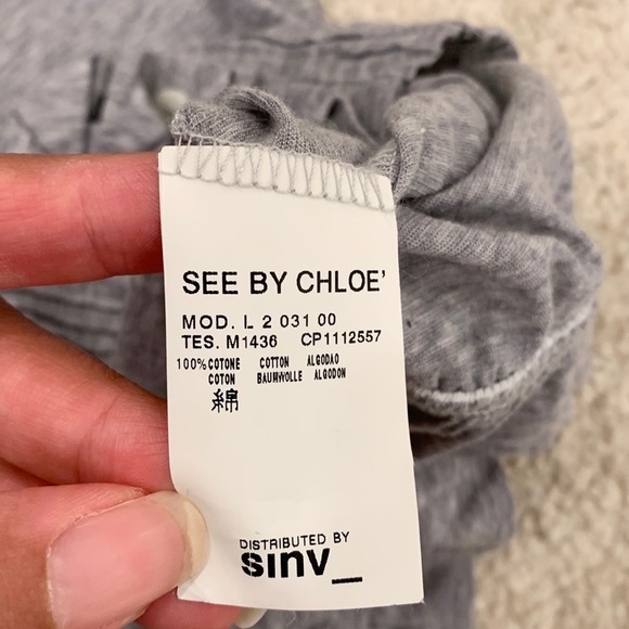 See by Chloe Grey Button Down Cotton Cardigan - Picture 13 of 15